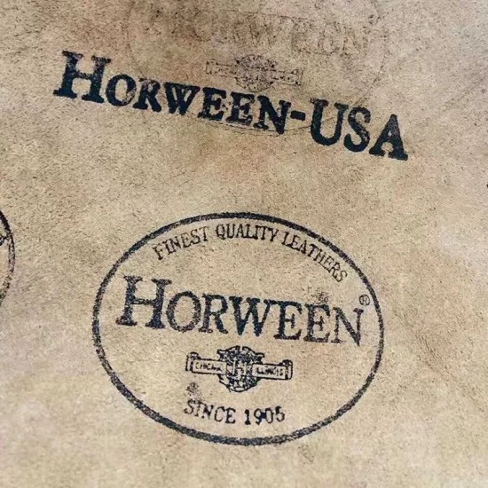 H, D, LOEWE, Mulberry, Moynat, Harley-Davidson, Horween, copper hot stamp  logo